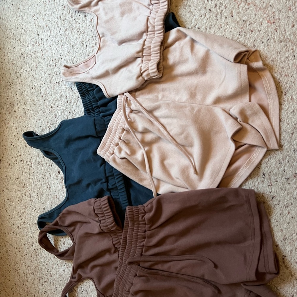shorts and crop top set of 3